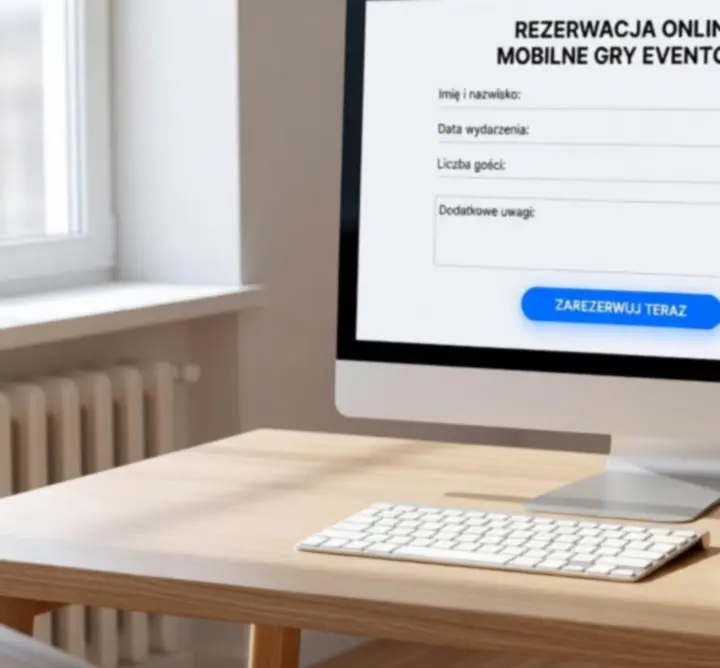 Uczestnik rezerwuje mobilny event ruletki poprzez formularz online
